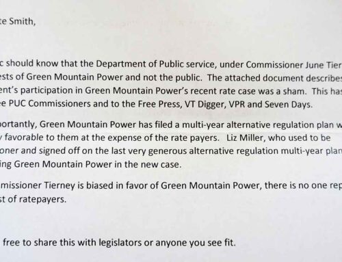 Comment on Green Mountain Power’s Rate Cases and How They Are Being Handled by the Vermont Department of Public Service